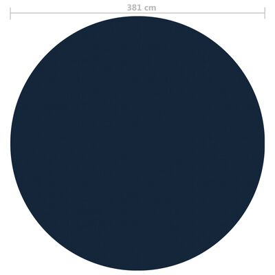 vidaXL Cubierta solar de piscina de PE flotante negro y azul 381 cm