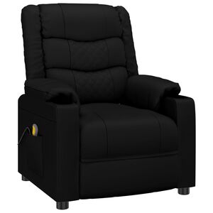 vidaXL Sill&oacute;n de masaje de cuero sint&eacute;tico negro