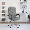 vidaXL Silla de oficina reclinable de tela gris claro