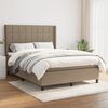 vidaXL Cama box spring con colch&oacute;n tela gris taupe 140x200 cm