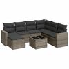 vidaXL Set de sof&aacute;s de jard&iacute;n 8 pzas y cojines rat&aacute;n sint&eacute;tico gris