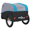 vidaXL Remolque para bicicleta hierro negro y azul 45 kg