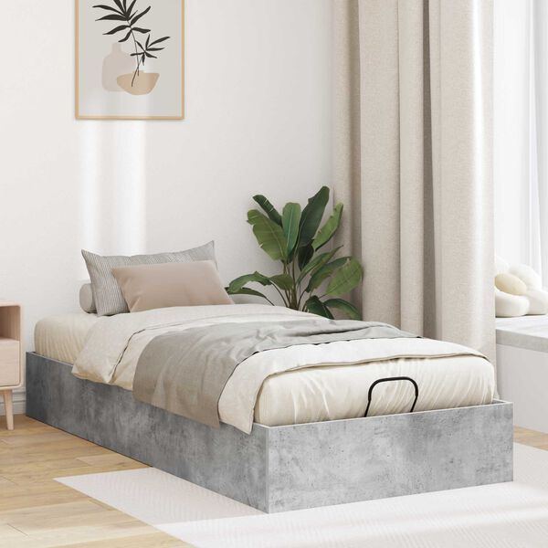vidaXL Estructura de Cama Ottoman Gris Concreto 90 x 200 cm