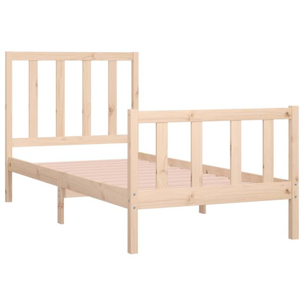 vidaXL Estructura de cama madera maciza 90x190 cm