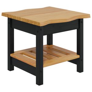 VidaXL Mesa lateral EKAI Negro 50 x 50 x 45,5 cm Madera de Pino Maciza