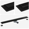 vidaXL Desag&uuml;e de ducha 2 en 1 con sif&oacute;n de 360&deg; Negro 90 cm