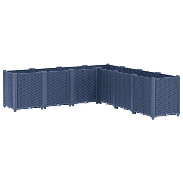 vidaXL Jardinera PP azul gris 160x160x53 cm