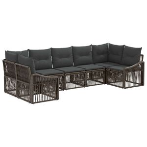 vidaXL Conjunto de sof&aacute;s de jard&iacute;n 7 uds. 7-N&uacute;mero de plazas Gris