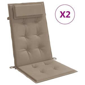 vidaXL Cojines de silla con respaldo alto 2 uds tela Oxford gris taupe