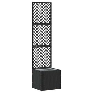 vidaXL Jard&iacute;n enrejado macetero Negro 35 x 30 x 135 cm Metal