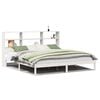 vidaXL Cama con estanter&iacute;a sin colch&oacute;n madera maciza blanca 200x200 cm