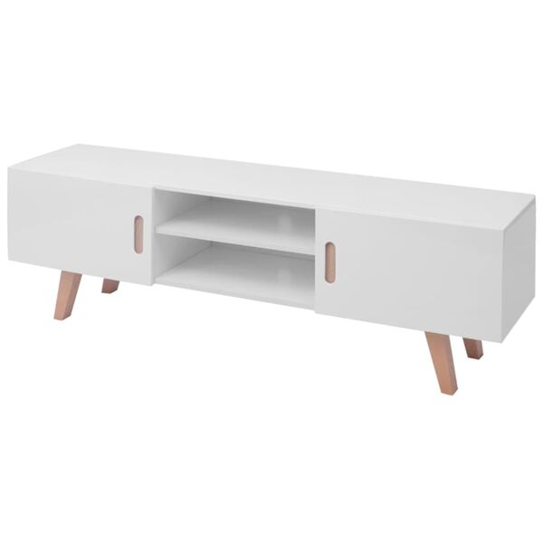 vidaXL Mueble para TV MDF blanco brillante 150x35x48,5 cm