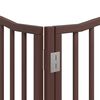 vidaXL Puerta de perros plegable 6 paneles madera &aacute;lamo marr&oacute;n 480 cm