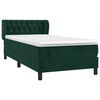 vidaXL Cama box spring con colch&oacute;n terciopelo verde oscuro 90x200 cm