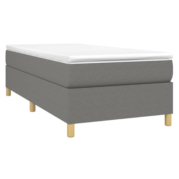 vidaXL Cama box spring con colchón tela gris oscuro 100x200 cm