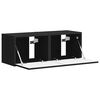 vidaXL Mueble de TV Montado en la Pared 2 pcs Negro 60 x 31 x 29.5 cm