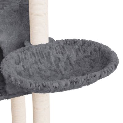 vidaXL Rascador para gatos con postes de sisal gris oscuro 108,5 cm