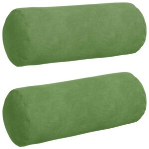 vidaXL Cojines Bolster 2 pcs Verde claro &Oslash; 15 x 40 cm Tela de pana
