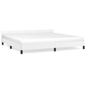 vidaXL Estructura de cama con cabecero sin colch&oacute;n blanco 200x200 cm