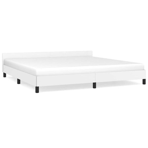 vidaXL Estructura de cama con cabecero sin colch&oacute;n blanco 200x200 cm