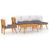 vidaXL Muebles de jard&iacute;n 6 piezas con cojines madera maciza de acacia