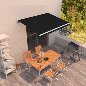 vidaXL Toldo retr&aacute;ctil autom&aacute;tico gris antracita 300x250 cm