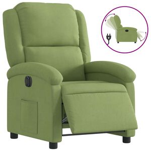 vidaXL Sill&oacute;n reclinable el&eacute;ctrico de terciopelo verde claro