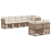 vidaXL Conjunto de sof&aacute;s de jard&iacute;n 8 pcs Beige rat&aacute;n sint&eacute;tico