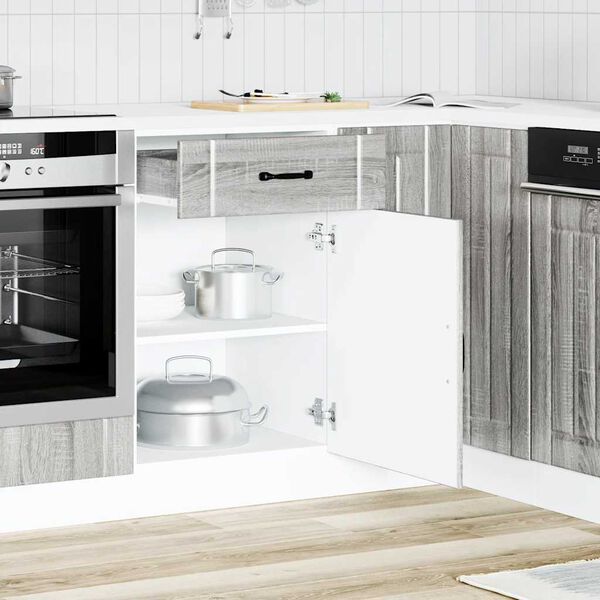 vidaXL Mueble bajo de cocina Lucca madera contrachapada gris sonoma