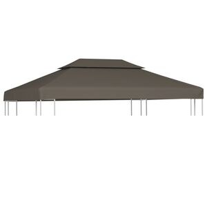 vidaXL Toldo de cenador 2 niveles 310 g/m&sup2; 4x3 m gris topo
