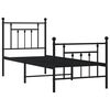 vidaXL Estructura cama sin colch&oacute;n con estribo metal negro 75x190 cm
