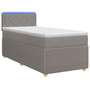 vidaXL Cama box spring con colch&oacute;n con tiras LED Topo 80 x 200 cm Tela
