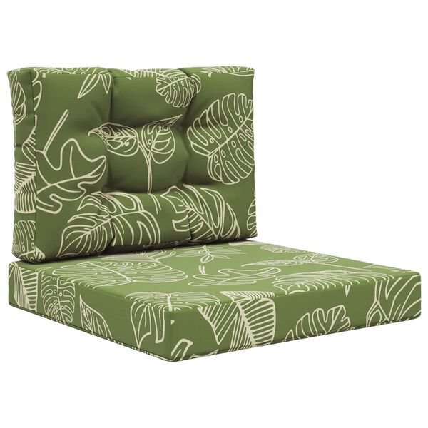 vidaXL Coj&iacute;n para sof&aacute; de exterior 2 pcs Dise&ntilde;o de Hojas Poli&eacute;ster