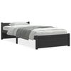 vidaXL Estructura de cama sin colch&oacute;n madera maciza negro 90x200 cm
