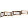 vidaXL Puerta para perros plegable con soportes 6 uds. Roble Ahumado