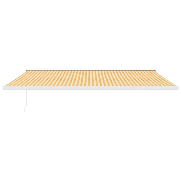 vidaXL Toldo retr&aacute;ctil aluminio y tela amarillo y blanco 5x3 m