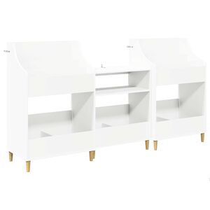 vidaXL Juego de Estantes para Medios 3 uds. Blanco 212 x 46 x 112 cm