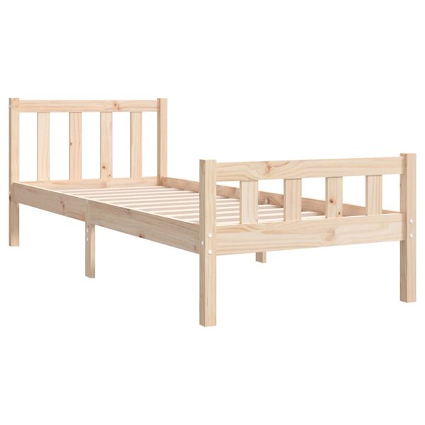 vidaXL Estructura de cama individual sin colch&oacute;n madera maciza
