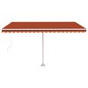 vidaXL Toldo retr&aacute;ctil manual con luz LED naranja y marr&oacute;n 400x350 cm