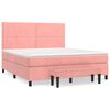 vidaXL Cama box spring con colch&oacute;n terciopelo rosa 160x200 cm