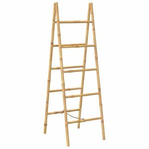 vidaXL Escalera toallero doble con 5 pelda&ntilde;os bamb&uacute; 50x160 cm