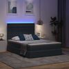 vidaXL Cama con almacenamiento y LED Gris oscuro 140 x 200 cm