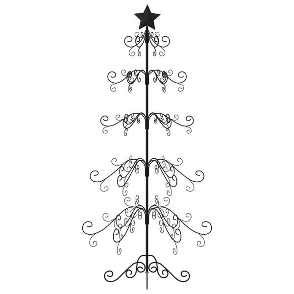 vidaXL &Aacute;rbol de Navidad para decoraci&oacute;n metal negro 150 cm
