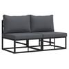 vidaXL Muebles de Exterior 2 Pieza Negro y Antracita 70 x 71,5 x 71 cm