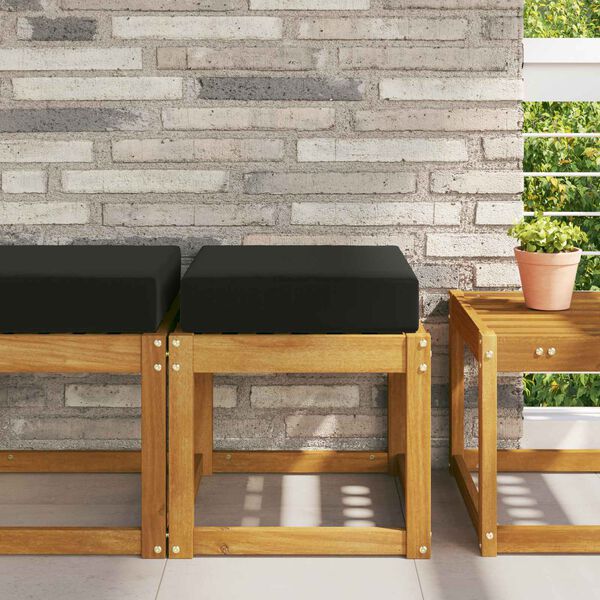 vidaXL Coj&iacute;n de asiento de exterior Negro 40 x 40 x 8 cm