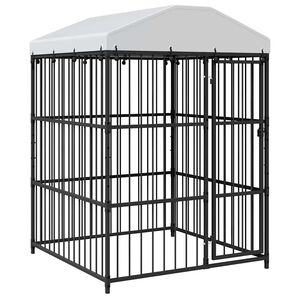 vidaXL Perrera de exterior con techo 150x150x210 cm