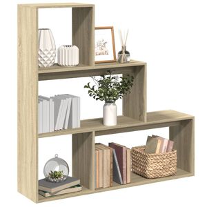 vidaXL Librer&iacute;a divisora 3 niveles madera roble Sonoma 123x29x123 cm