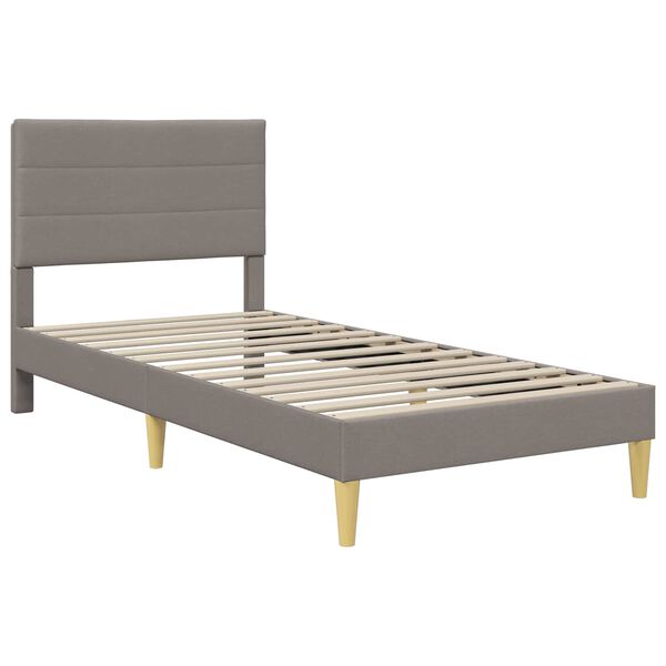 vidaXL Estructura de cama con cabecera Taup&eacute; 80 x 200 cm tela