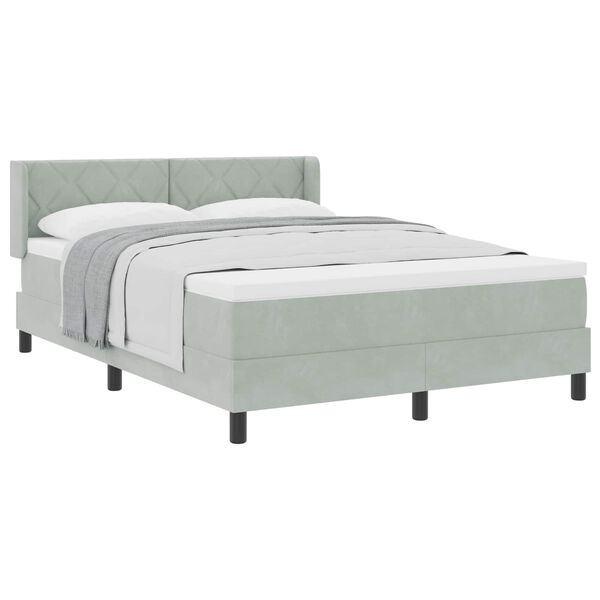 vidaXL Cama tipo Box Spring Gris Claro 200 x 140 cm Terciopelo