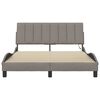 vidaXL Estructura de cama sin colch&oacute;n Hanko tela gris taupe 120x200 cm